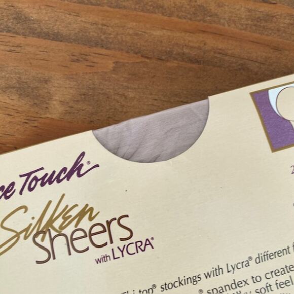 Vintage Nice Touch Silken Sheers  2 Pairs Thi-Top Stockings - Mist - Medium - Picture 6 of 6